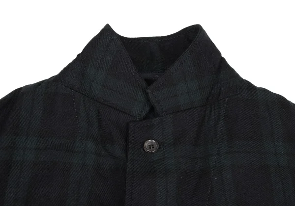 COMME des GARCONS HOMME Wool Black Watch Puckered Jacket K-175048_005