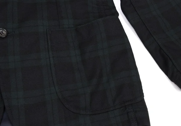 COMME des GARCONS HOMME Wool Black Watch Puckered Jacket K-175048_010