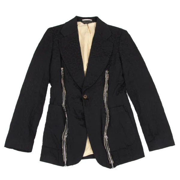 COMME des GARCONS HOMME PLUS Animal Jacquard Poly Zip Jacket Black S K-175052_001