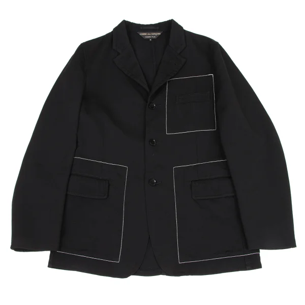 COMME des GARCONS HOMME PLUS Wool Cotton Stitch Jacket Black M K-175055_001