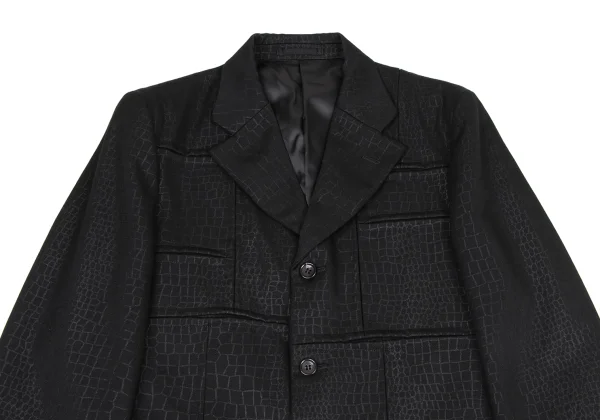 COMME des GARCONS HOMME PLUS Poly Wool Crocodile Print Jacket K-175057_002