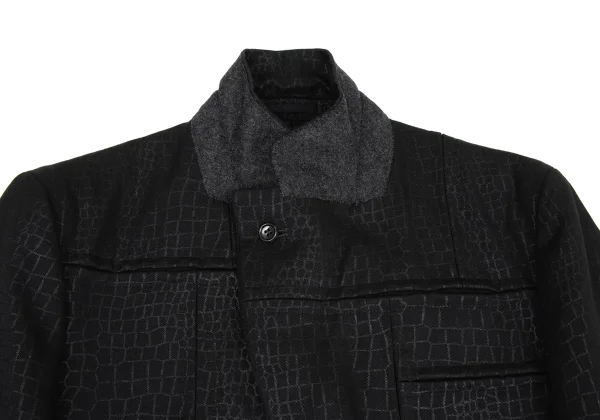 COMME des GARCONS HOMME PLUS Poly Wool Crocodile Print Jacket K-175057_005