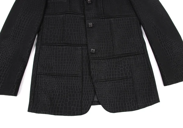 COMME des GARCONS HOMME PLUS Poly Wool Crocodile Print Jacket K-175057_009