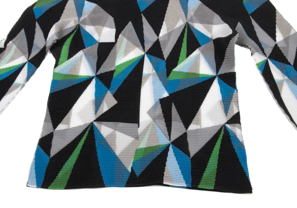 ISSEY MIYAKE me Graphic Print High-neck Stretch Pleated Top K-175066_006