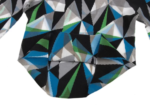 ISSEY MIYAKE me Graphic Print High-neck Stretch Pleated Top K-175066_007