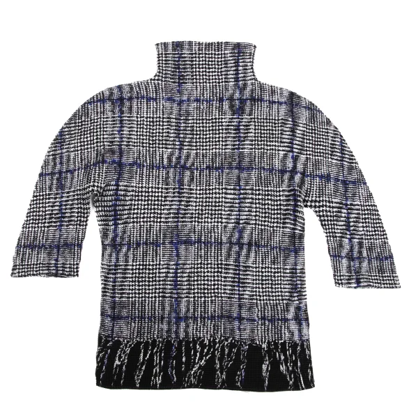 ISSEY MIYAKE me Plaid fabric Print High-neck Stretch Pleated Top K-175067_002
