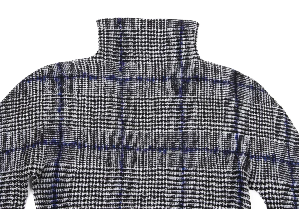 ISSEY MIYAKE me Plaid fabric Print High-neck Stretch Pleated Top K-175067_003