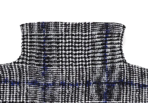 ISSEY MIYAKE me Plaid fabric Print High-neck Stretch Pleated Top K-175067_004