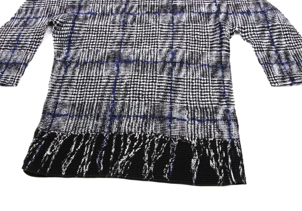 ISSEY MIYAKE me Plaid fabric Print High-neck Stretch Pleated Top K-175067_007