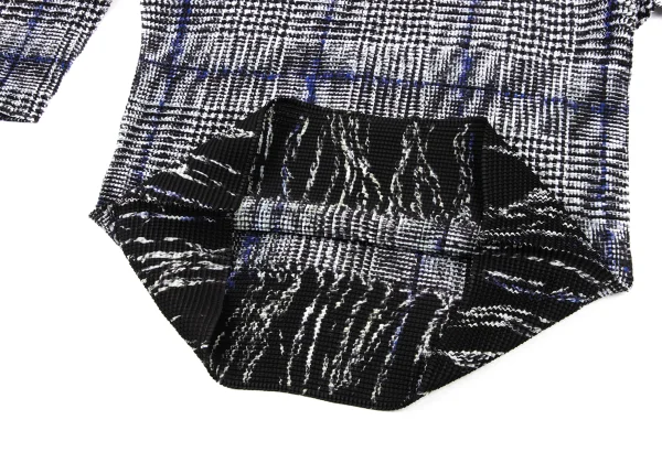 ISSEY MIYAKE me Plaid fabric Print High-neck Stretch Pleated Top K-175067_009