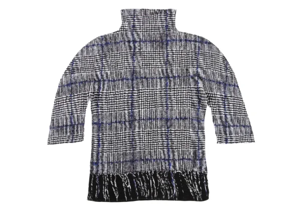 ISSEY MIYAKE me Plaid fabric Print High-neck Stretch Pleated Top K-175067_010