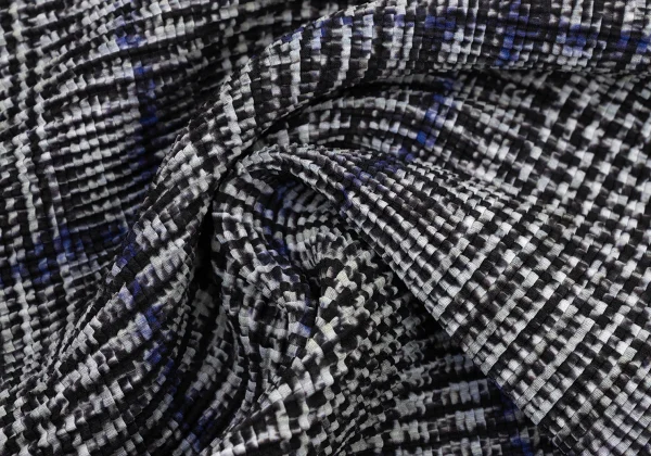 ISSEY MIYAKE me Plaid fabric Print High-neck Stretch Pleated Top K-175067_012