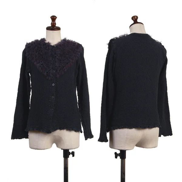 ISSEY MIYAKE me Ruffle Switching Cauliflower Blouse Blue F K-175070_001