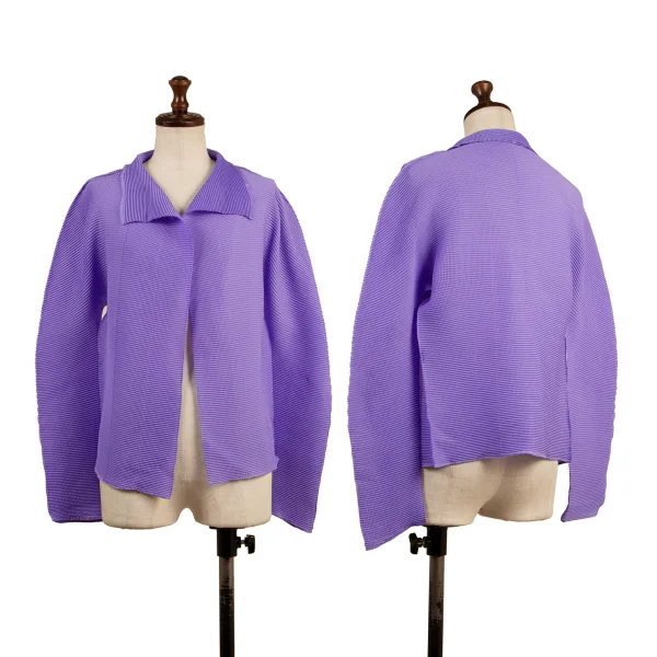 Unbranded Stretch Pleated Buttonless Cardigan Purple F K-175071_001