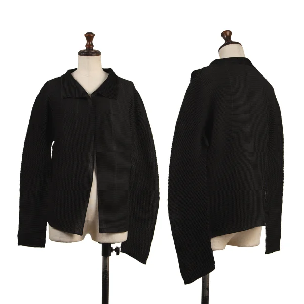 Unbranded Stretch Pleated Buttonless Cardigan Black F K-175072_001
