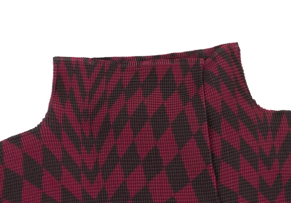 ISSEY MIYAKE me Check Print Stretch Pleated Buttonless Cardigan K-175073_004