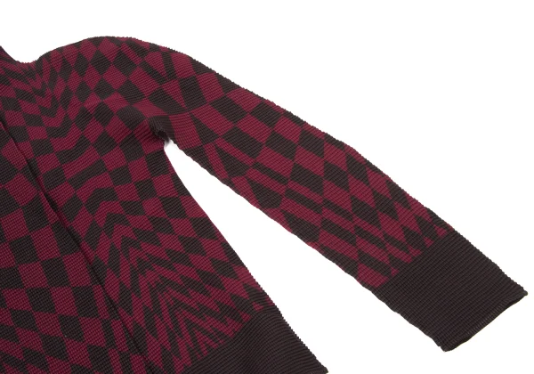 ISSEY MIYAKE me Check Print Stretch Pleated Buttonless Cardigan K-175073_005