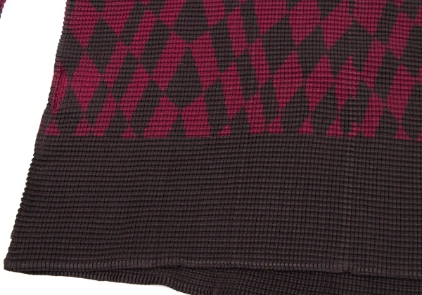 ISSEY MIYAKE me Check Print Stretch Pleated Buttonless Cardigan K-175073_010