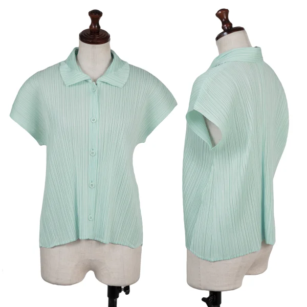 PLEATS PLEASE Pleats Sleeveless Blouse Mint Green 3 K-175076_001