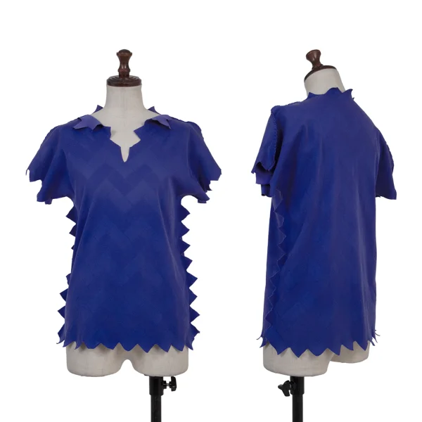 PLEATS PLEASE A-POC INSIDE Zig Zag Cutting T Shirt Blue S-M K-175080_001