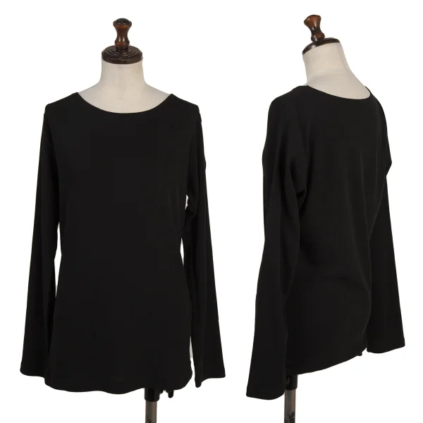 Y's Cotton Long Sleeve Top Black S-M K-175087_001