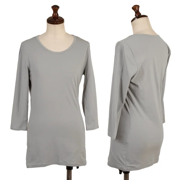 Y's Stretch 3/4 Sleeve Top Grey 2 K-175088_001