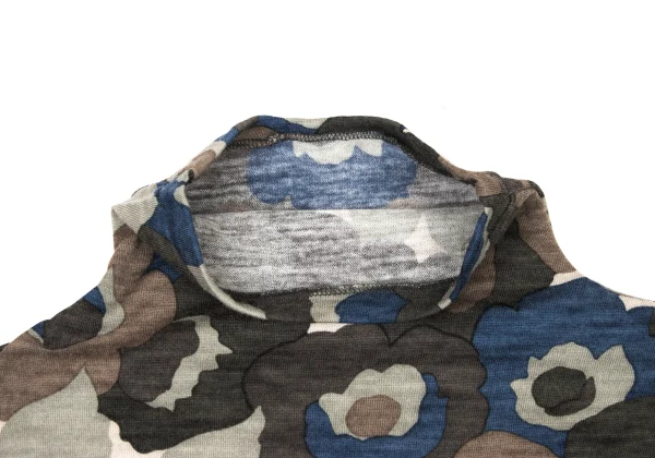 Y's Flower Print High-neck Knit Top K-175091_005