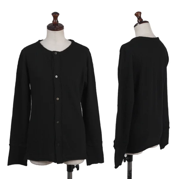 Y's Cut Off Wool Knit Cardigan Black 2 K-175097_001