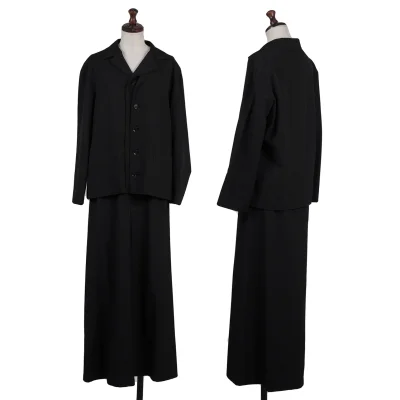 Y's Wool Gaba Layered Jacket & Skirt