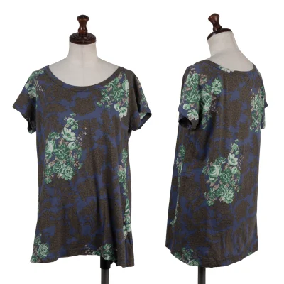 zucca Cotton Floral Printed Raglan T Shirt