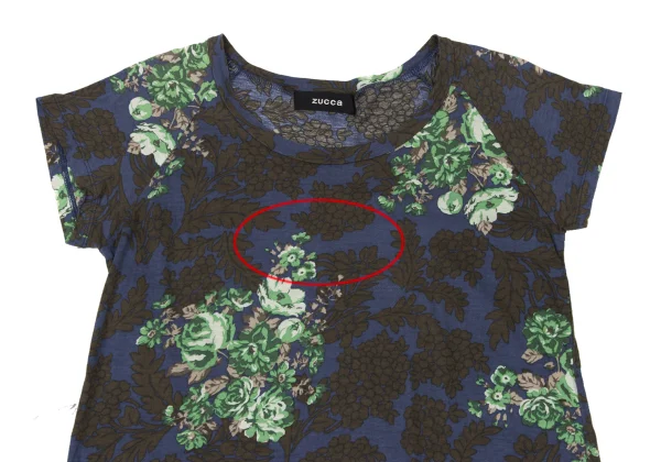 zucca Cotton Floral Printed Raglan T Shirt K-175103_003