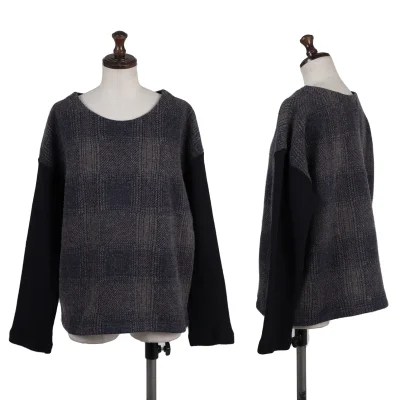 zucca Wool Blend Check Knit Sweater 