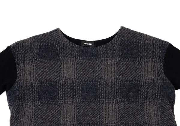 zucca Wool Blend Check Knit Sweater  K-175108_003