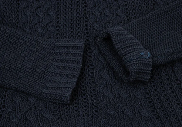 SONIA RYKIEL Cotton Blend Chunky Cable Knit V-neck Sweater K-175109_006