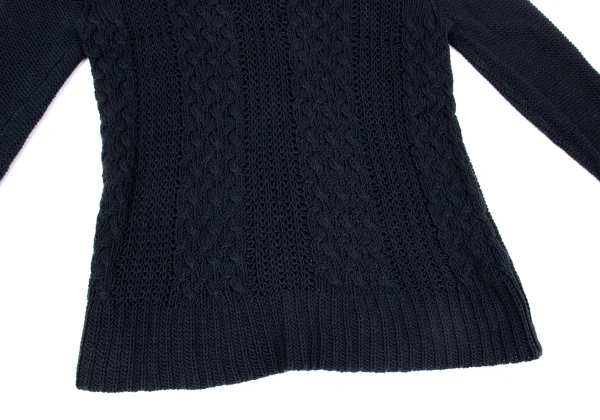 SONIA RYKIEL Cotton Blend Chunky Cable Knit V-neck Sweater K-175109_007