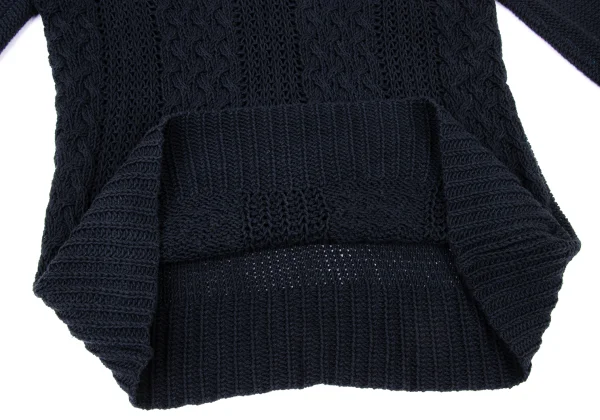 SONIA RYKIEL Cotton Blend Chunky Cable Knit V-neck Sweater K-175109_008