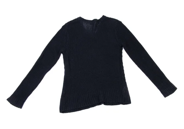 SONIA RYKIEL Cotton Blend Chunky Cable Knit V-neck Sweater K-175109_009