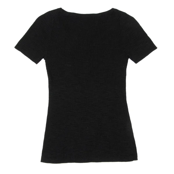 DKNY Cotton Blend Short Sleeve Ribbed Knit Top K-175111_007