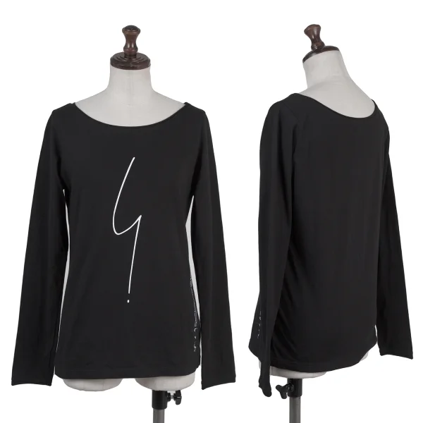 agnes b. Cotton Logo Printed T Shirt Black S-M K-175115_001