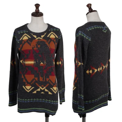 HYSTERIC GLAMOUR Wool Cotton Graphic Girl Weave Knit Sweater
