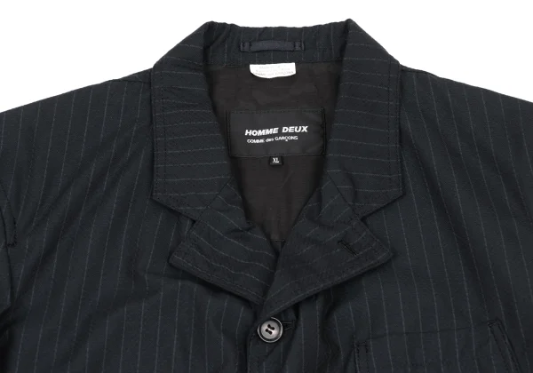 COMME des GARCONS HOMME DEUX Poly Blend Striped Puckering Jacket K-175126_003