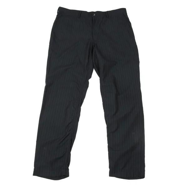 COMME des GARCONS HOMME DEUX Poly Blend Striped Puckering Pants Navy XL K-175127_001