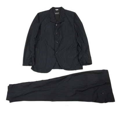 COMME des GARCONS HOMME DEUX Poly Blend Striped Puckering Jacket & Pants