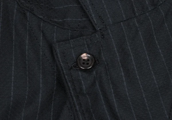 コムデギャルソン オムドゥCOMME des GARCONS HOMME DEUX ポリ混ストライプパッカリングセットアップ 紺XL K-175128_005