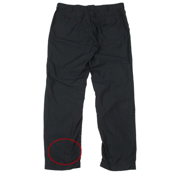 コムデギャルソン オムドゥCOMME des GARCONS HOMME DEUX ポリ混ストライプパッカリングセットアップ 紺XL K-175128_015