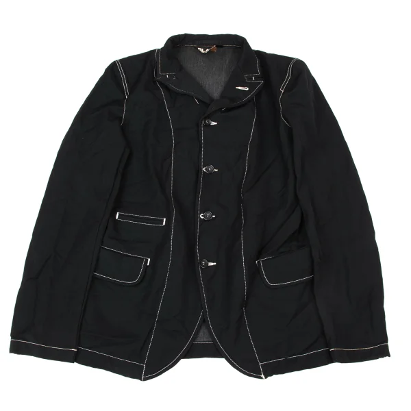 BLACK COMME des GARCONS Dyed Poly Cotton White Stitch Jacket Black XL K-175133_001