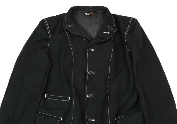 BLACK COMME des GARCONS Dyed Poly Cotton White Stitch Jacket K-175133_002