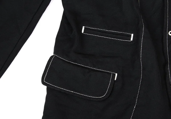 BLACK COMME des GARCONS Dyed Poly Cotton White Stitch Jacket K-175133_012