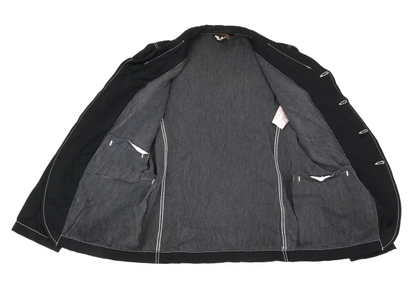 BLACK COMME des GARCONS Dyed Poly Cotton White Stitch Jacket K-175133_014