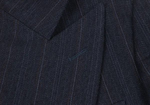 ジュンヤワタナベマン コムデギャルソンJUNYA WATANABE MAN COMME des GARCONS ウール混ストライプ1Bジャケット 紺M K-175137_005